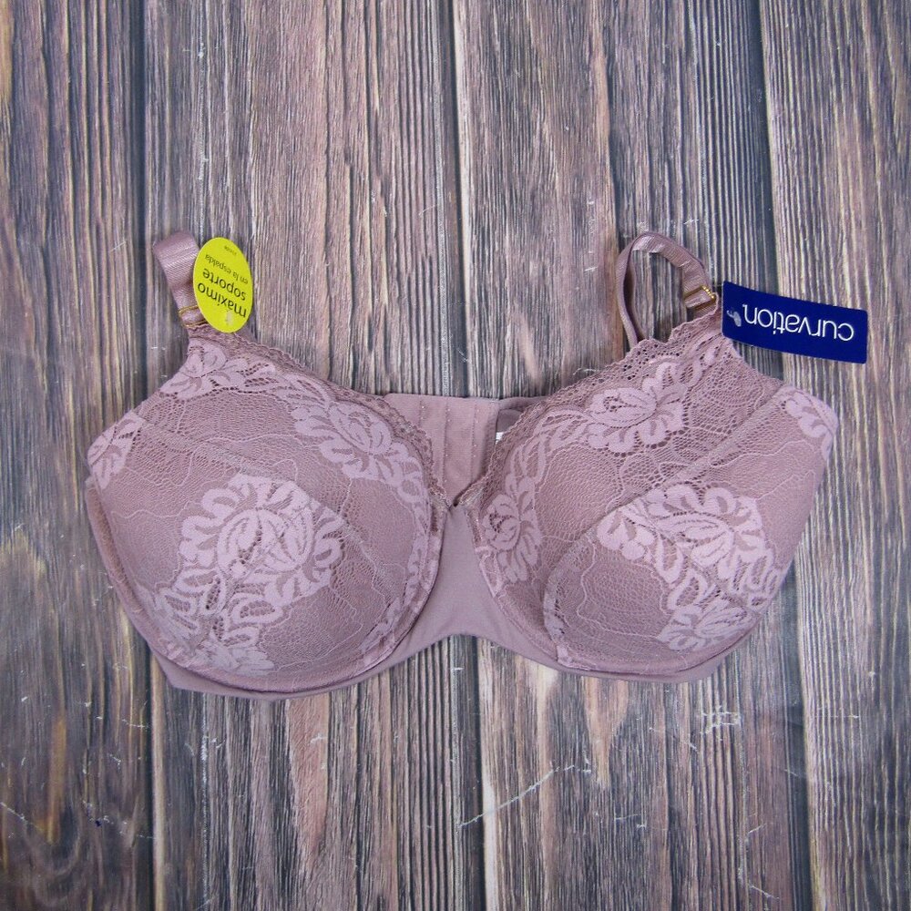 Curvation NEW NWT Bra Maximum Support Pink Push Up Lace Uplift 214268